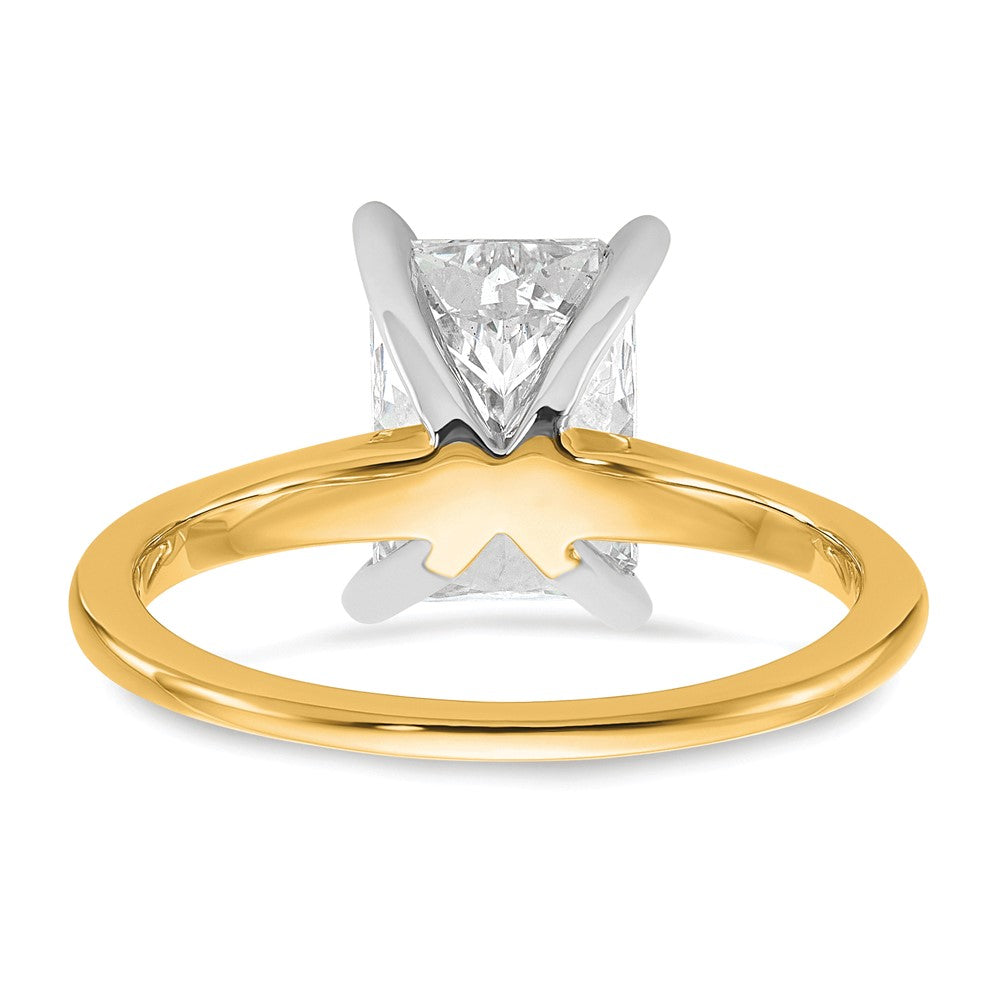 14ktt 2 1/4ct Cert Lab Grown Dia VS/SI+ G+ Radiant Solitaire Comp Eng Ring