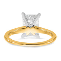 14ktt 2 1/4ct Cert Lab Grown Dia VS/SI+ G+ Radiant Solitaire Comp Eng Ring