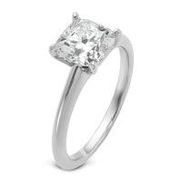 14kw 2 1/2ct Cert Lab Grown Dia VS/SI+ G+ Cushion Comp Solitaire Eng Ring