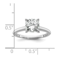 14kw 2 1/2ct Cert Lab Grown Dia VS/SI+ G+ Cushion Comp Solitaire Eng Ring