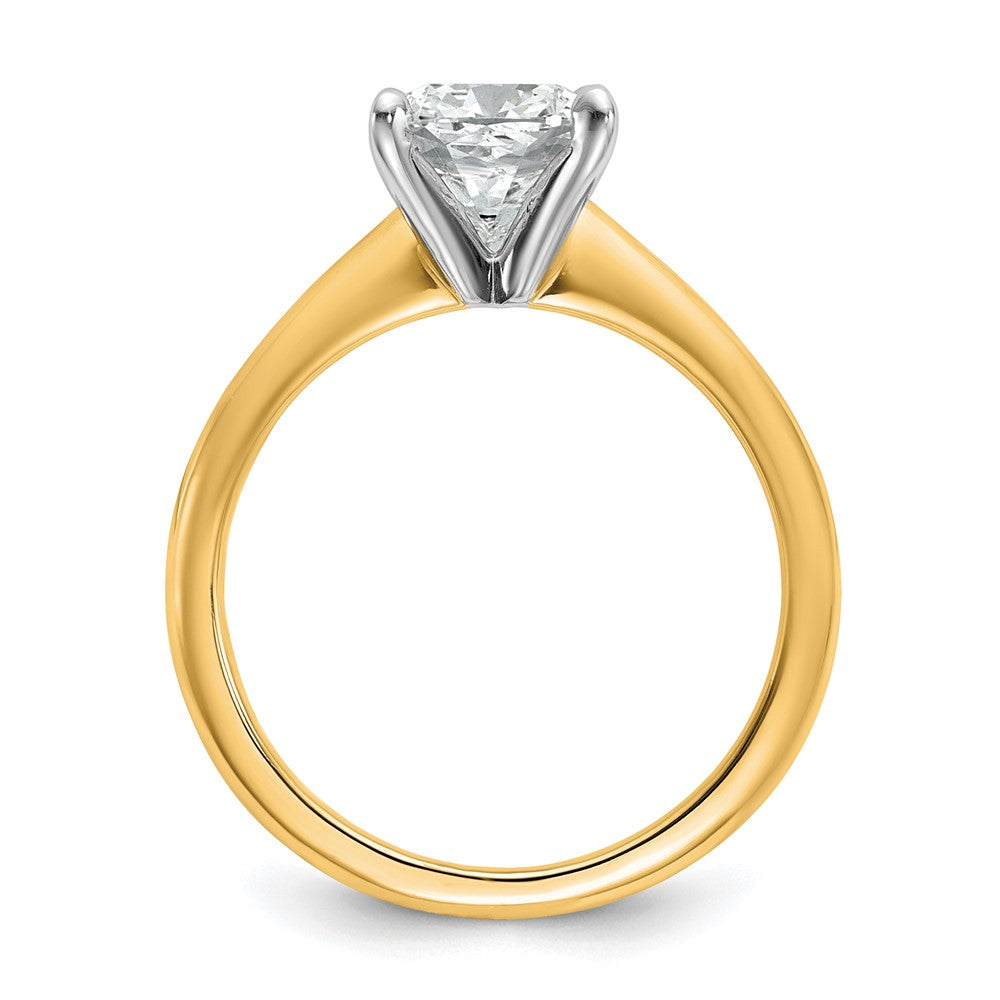 14ktt 2 1/2ct Lab Grown Diamond VS/SI+ G+ Cushion Comp Solitaire Eng Ring
