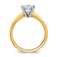 14ktt 2 1/2ct Lab Grown Diamond VS/SI+ G+ Cushion Comp Solitaire Eng Ring