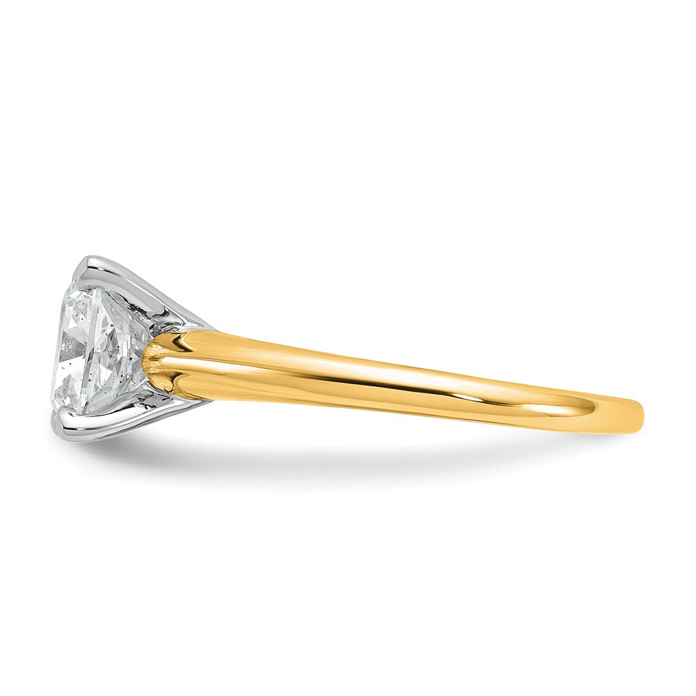 14ktt 2 1/2ct Lab Grown Diamond VS/SI+ G+ Cushion Comp Solitaire Eng Ring