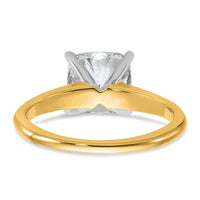 14ktt 2 1/2ct Cert Lab Grown Dia VS+ F+ Cushion Comp Solitaire Eng Ring