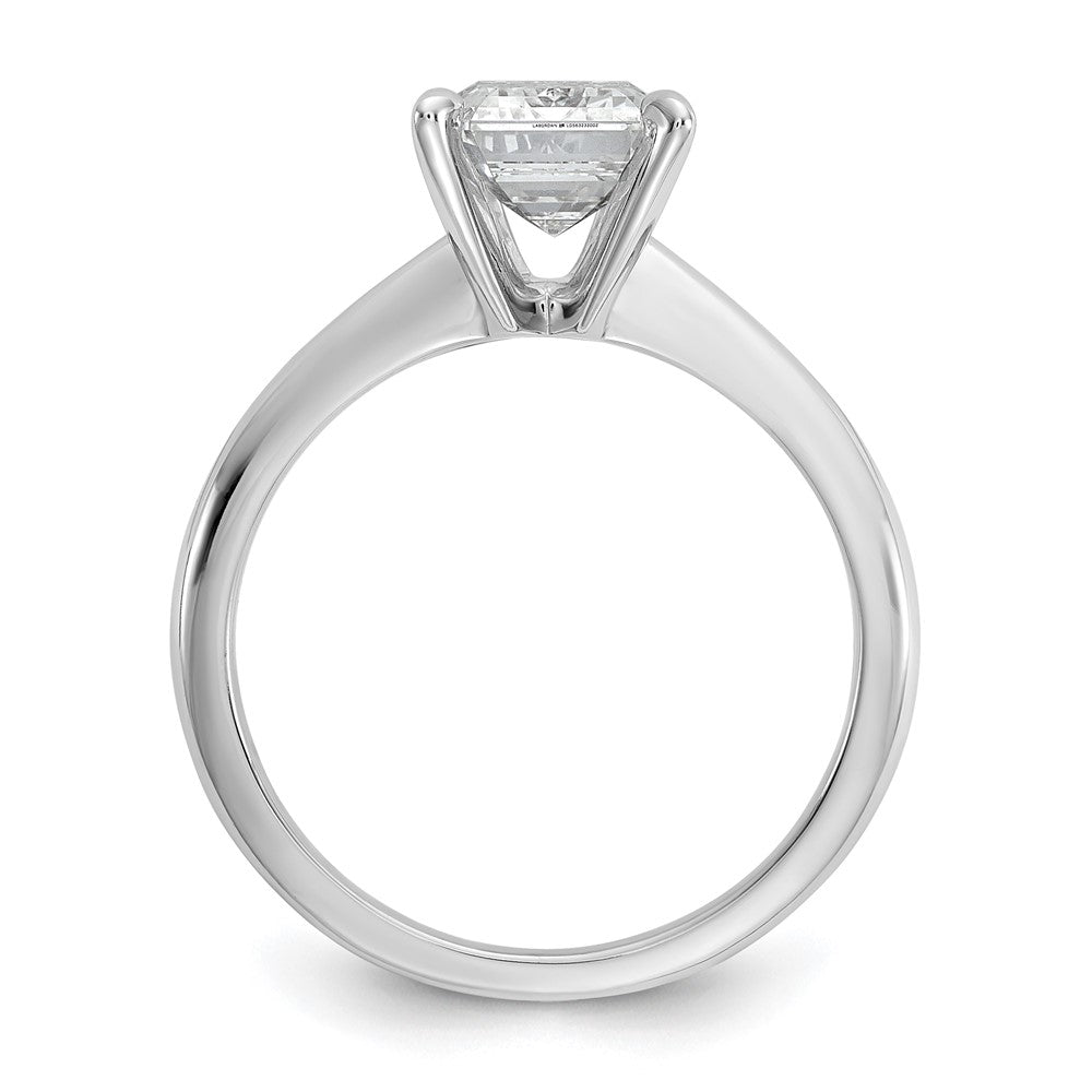 14kw 2 1/2ct Lab Grown Diamond VS/SI+ G+ Emerald Solitaire Comp Eng Ring