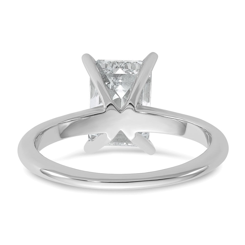 14kw 2 1/2ct Cert Lab Grown Dia VS/SI+ G+ Emerald Solitaire Comp Eng Ring
