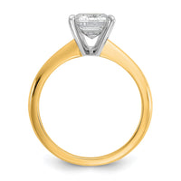 14ktt 2 1/2ct Lab Grown Diamond VS+ F+ Emerald Solitaire Comp Eng Ring
