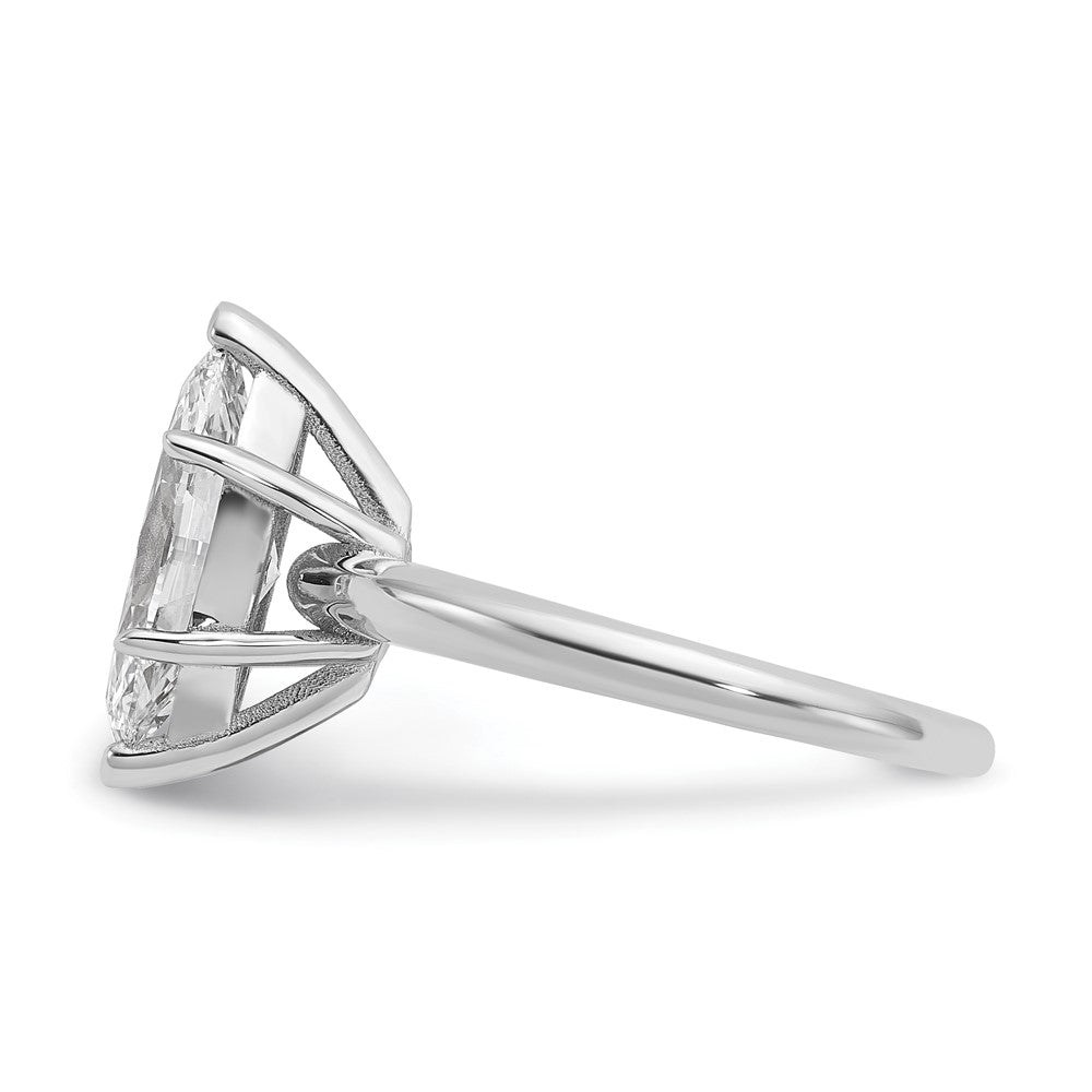 14kw 2 1/2ct Lab Grown Diamond VS/SI+ G+ Marquise Solitaire Comp Eng Ring