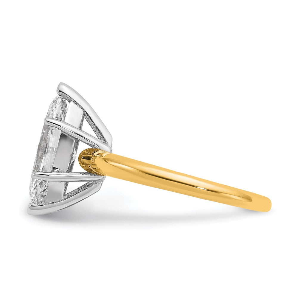 14ktt 2 1/2ct Cert Lab Grown Dia VS/SI+ G+ Marquise Solitaire Comp Eng Ring