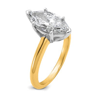 14ktt 2 1/2ct Lab Grown Diamond VS/SI+ G+ Marquise Solitaire Comp Eng Ring