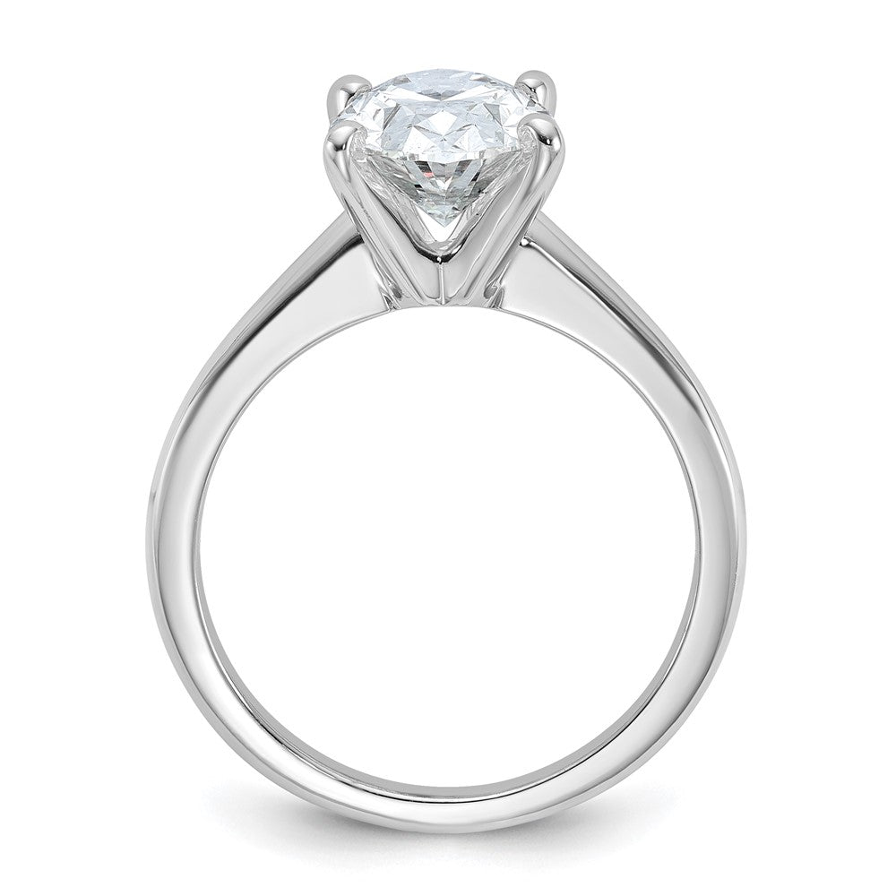 14kw 2 1/2ct Lab Grown Diamond VS+ F+ Oval Comp Solitaire Eng Ring