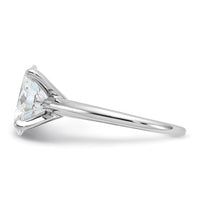 14kw 2 1/2ct Lab Grown Diamond VS+ F+ Oval Comp Solitaire Eng Ring