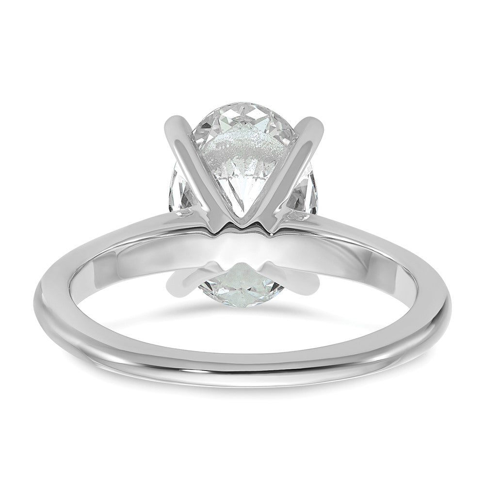 14kw 2 1/2ct Lab Grown Diamond VS+ F+ Oval Comp Solitaire Eng Ring