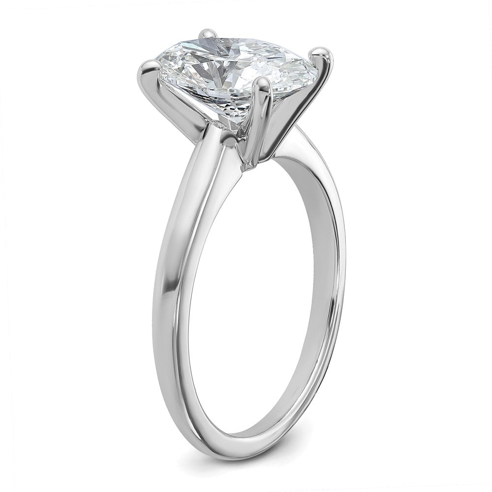 14kw 2 1/2ct Lab Grown Diamond VS+ F+ Oval Comp Solitaire Eng Ring