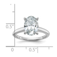 14kw 2 1/2ct Lab Grown Diamond VS+ F+ Oval Comp Solitaire Eng Ring