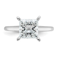 14kw 2 1/2ct Lab Grown Diamond VS/SI+ G+ Princess Comp Solitaire Eng Ring