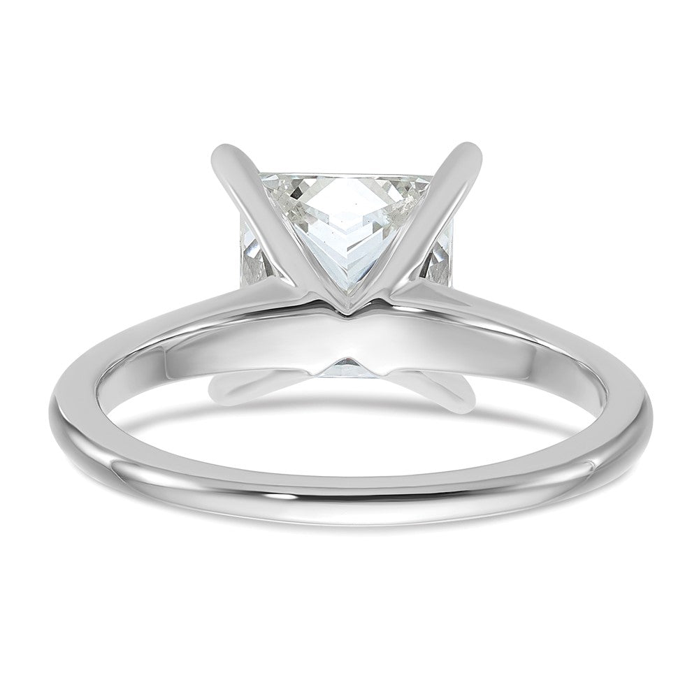14kw 2 1/2ct Lab Grown Diamond VS/SI+ G+ Princess Comp Solitaire Eng Ring