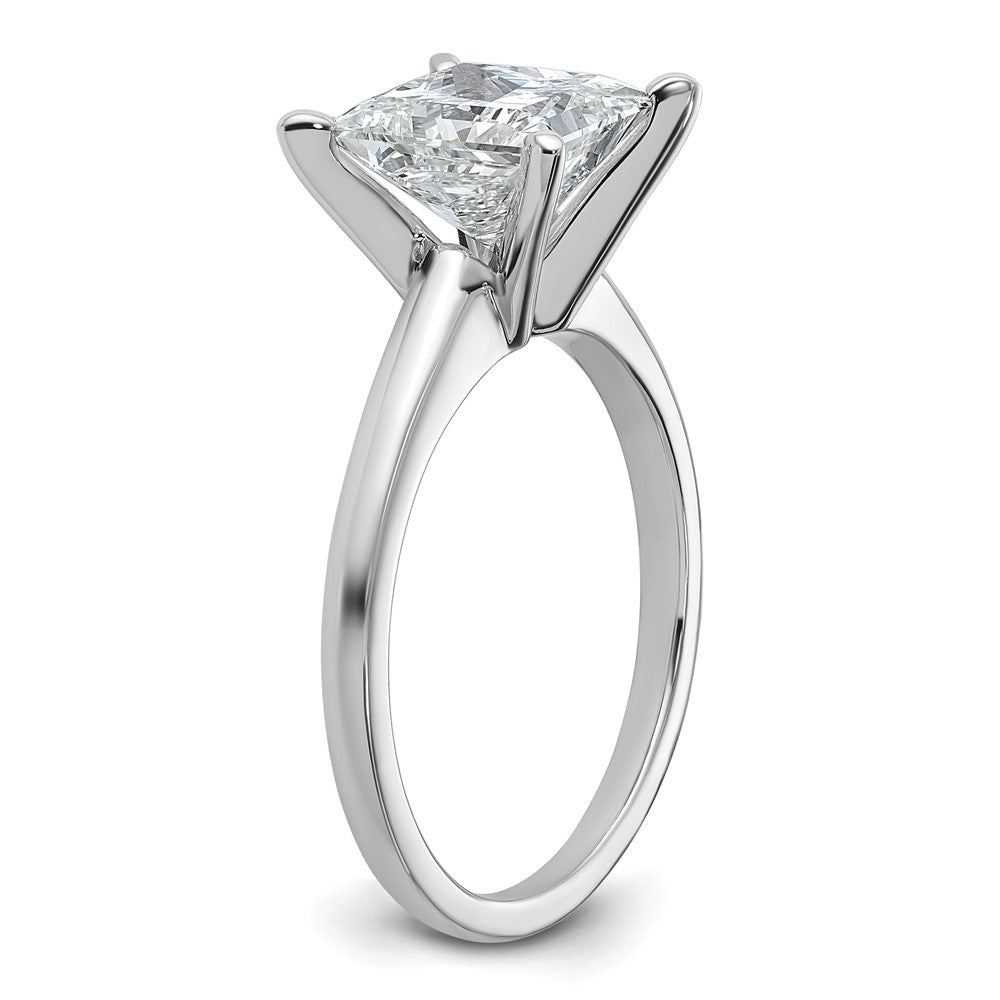 14kw 2 1/2ct Lab Grown Diamond VS/SI+ G+ Princess Comp Solitaire Eng Ring