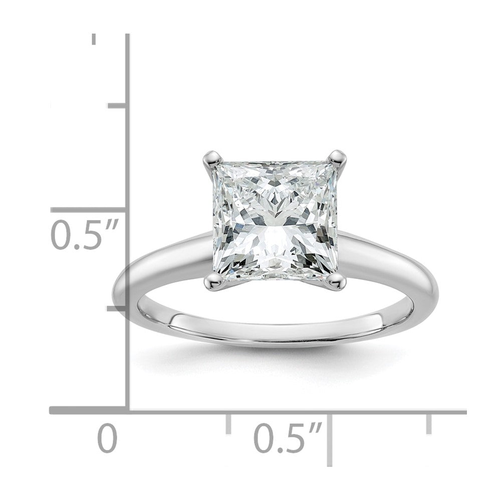 14kw 2 1/2ct Lab Grown Diamond VS/SI+ G+ Princess Comp Solitaire Eng Ring