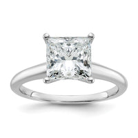 14kw 2 1/2ct Lab Grown Diamond VS/SI+ G+ Princess Comp Solitaire Eng Ring