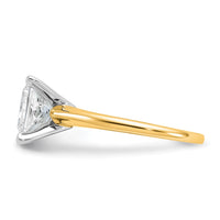 14ktt 2 1/2ct Cert Lab Grown Dia VS/SI+ G+ Princess Comp Solitaire Eng Ring