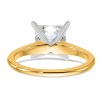 14ktt 2 1/2ct Cert Lab Grown Dia VS/SI+ G+ Princess Comp Solitaire Eng Ring