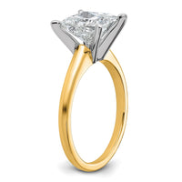 14ktt 2 1/2ct Cert Lab Grown Dia VS/SI+ G+ Princess Comp Solitaire Eng Ring
