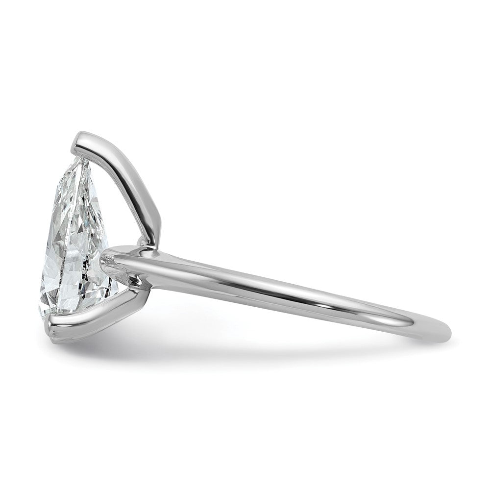 14kw 2 1/2ct Lab Grown Diamond VS/SI+ G+ Pear Solitaire Comp Eng Ring