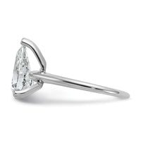 14kw 2 1/2ct Lab Grown Diamond VS/SI+ G+ Pear Solitaire Comp Eng Ring