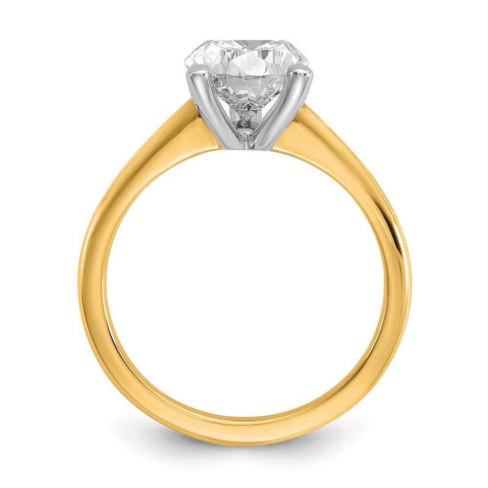 14ktt 2 1/2ct Lab Grown Diamond VS+ F+ Pear Solitaire Comp Eng Ring