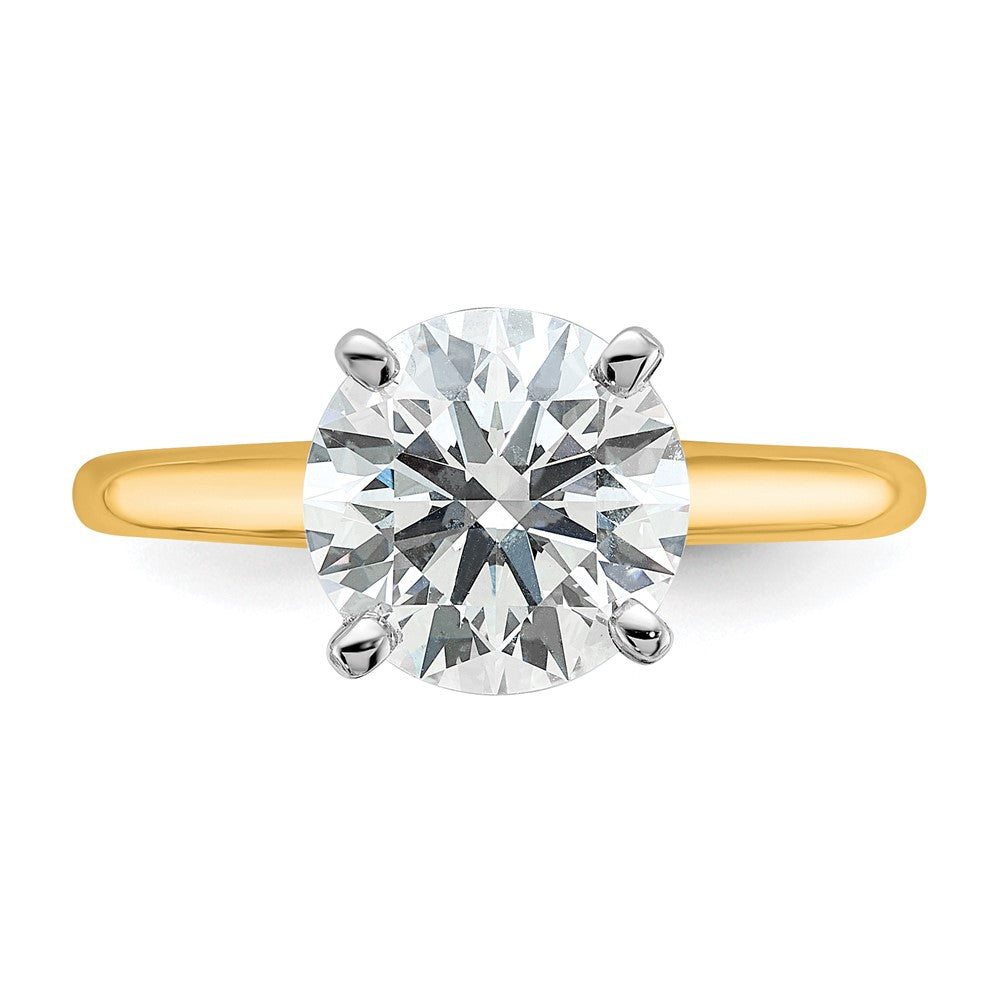 14ktt 2 1/2ct Lab Grown Diamond VS/SI+ G+ Round Comp Solitaire Eng Ring