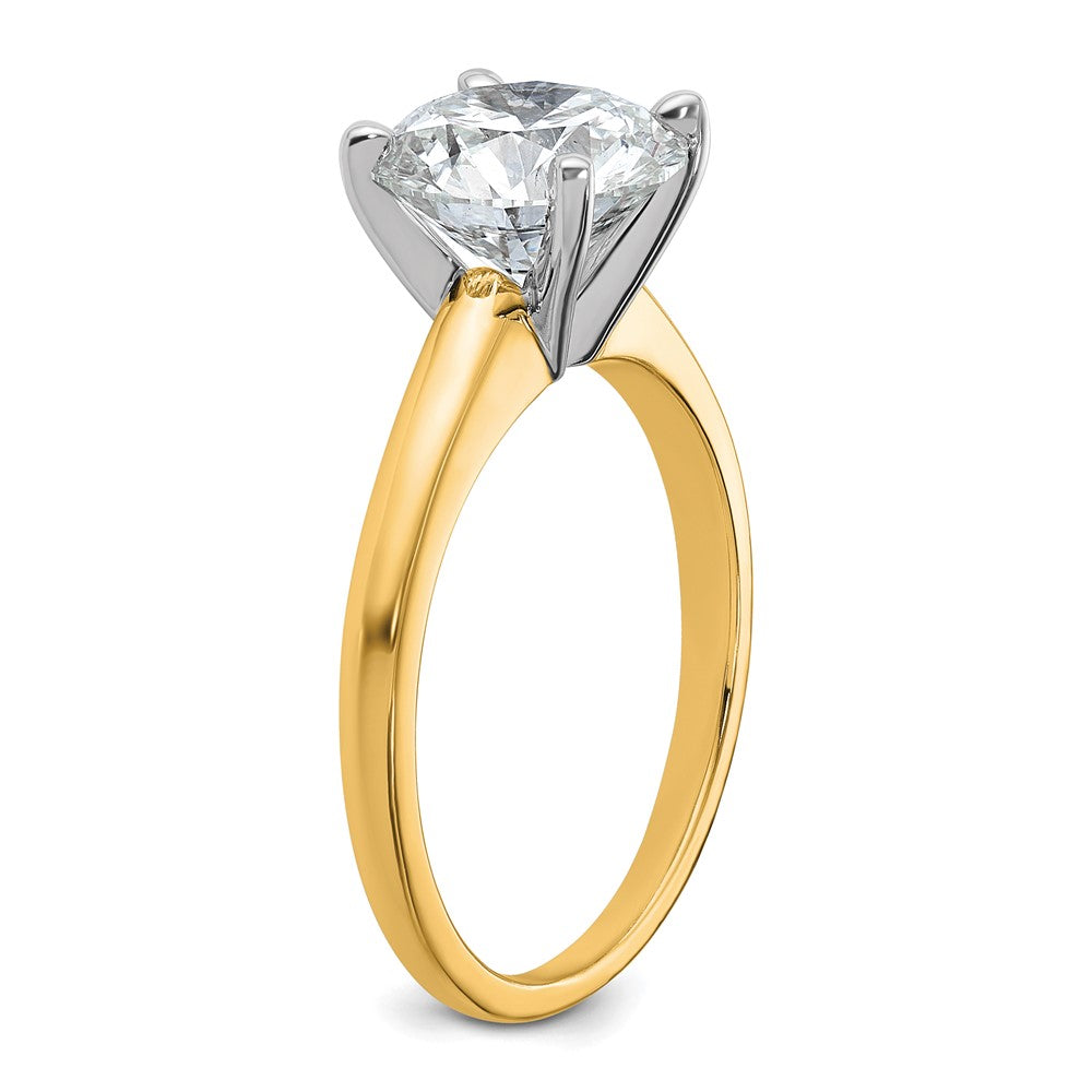 14ktt 2 1/2ct Lab Grown Diamond VS/SI+ G+ Round Comp Solitaire Eng Ring