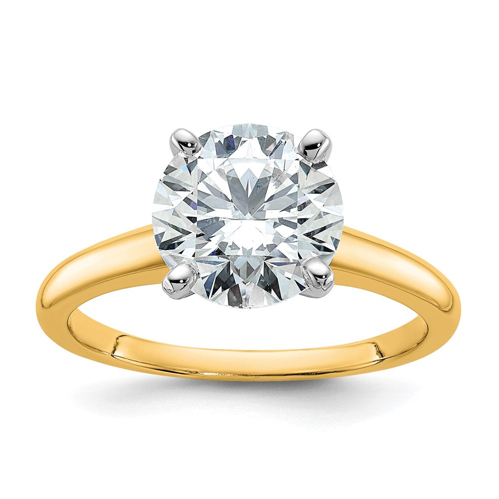 14ktt 2 1/2ct Lab Grown Diamond VS+ F+ Round Comp Solitaire Eng Ring