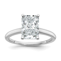 14kw 2 1/2ct Cert Lab Grown Dia VS/SI+ G+ Radiant Solitaire Comp Eng Ring