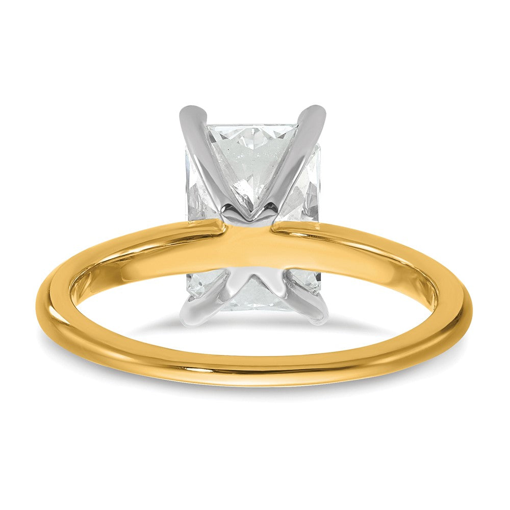 14ktt 2 1/2ct Cert Lab Grown Dia VS/SI+ G+ Radiant Solitaire Comp Eng Ring