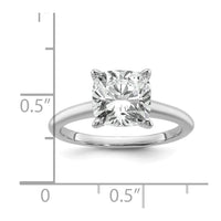 14kw 3ct Cert Lab Grown Diamond VS+ F+ Cushion Comp Solitaire Eng Ring