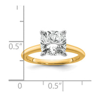14ktt 3ct Cert Lab Grown Diamond VS/SI+ G+ Cushion Comp Solitaire Eng Ring