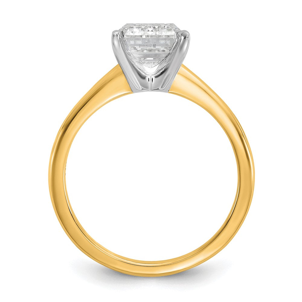 14ktt 3ct Lab Grown Diamond VS/SI+ G+ Emerald Solitaire Comp Eng Ring