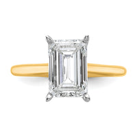 14ktt 3ct Cert Lab Grown Diamond VS+ F+ Emerald Solitaire Comp Eng Ring