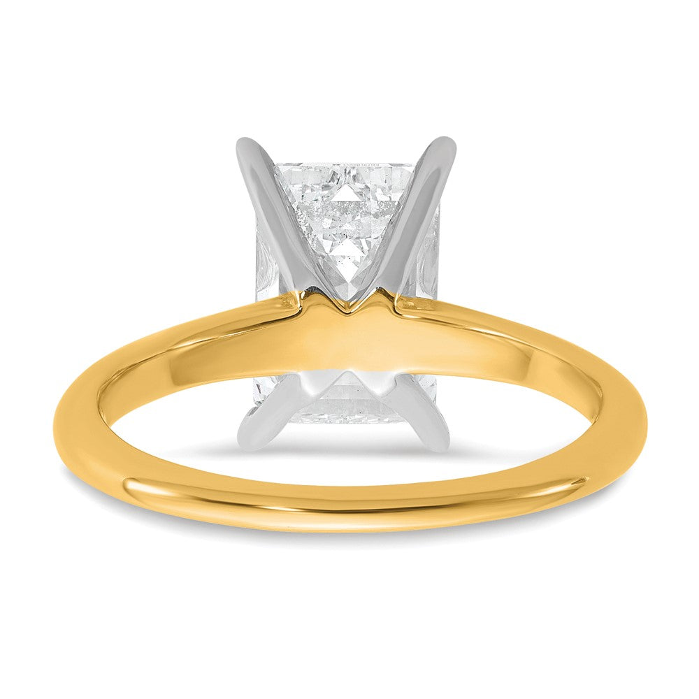 14ktt 3ct Lab Grown Diamond VS/SI+ G+ Emerald Solitaire Comp Eng Ring
