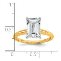 14ktt 3ct Lab Grown Diamond VS/SI+ G+ Emerald Solitaire Comp Eng Ring