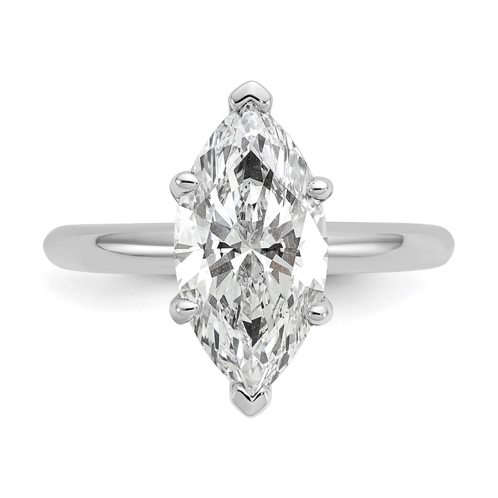 14kw 3ct Lab Grown Diamond VS/SI+ G+ Marquise Solitaire Comp Eng Ring