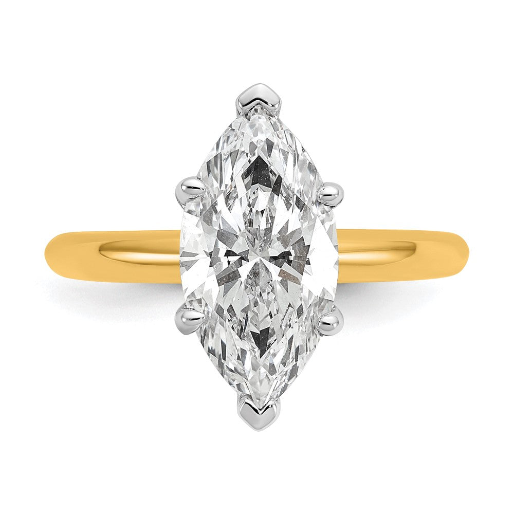 14ktt 3ct Lab Grown Diamond VS/SI+ G+ Marquise Solitaire Comp Eng Ring