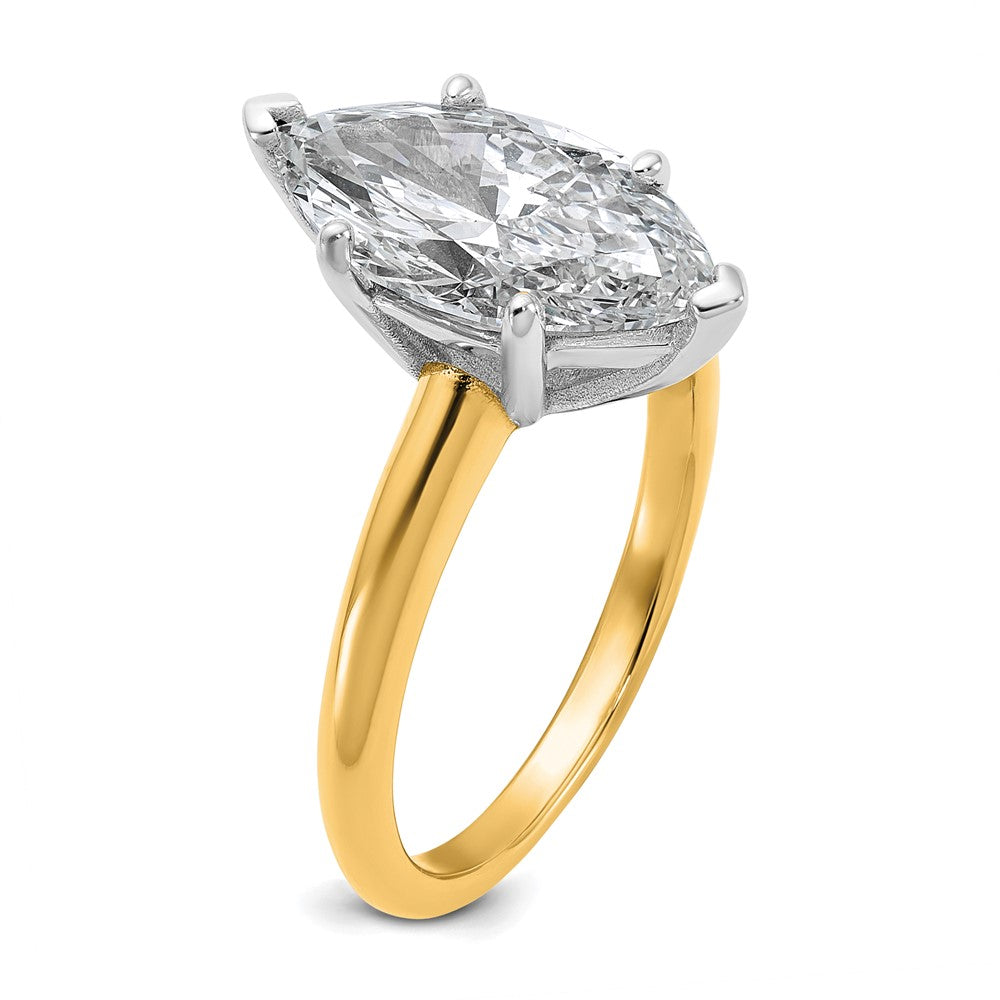 14ktt 3ct Lab Grown Diamond VS/SI+ G+ Marquise Solitaire Comp Eng Ring