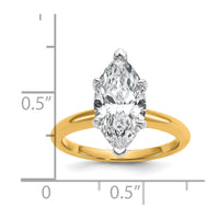 14ktt 3ct Lab Grown Diamond VS+ F+ Marquise Solitaire Comp Eng Ring