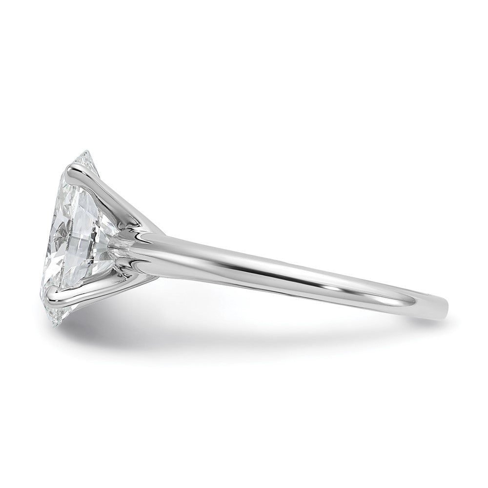 14kw 3ct Lab Grown Diamond VS+ F+ Oval Comp Solitaire Eng Ring