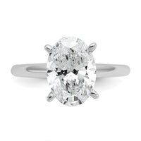 14kw 3ct Cert Lab Grown Diamond VS+ F+ Oval Comp Solitaire Eng Ring
