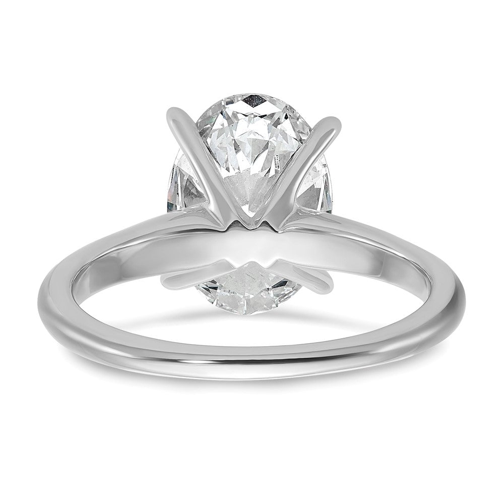 14kw 3ct Lab Grown Diamond VS+ F+ Oval Comp Solitaire Eng Ring