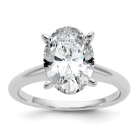 14kw 3ct Lab Grown Diamond VS+ F+ Oval Comp Solitaire Eng Ring