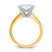 14ktt 3ct Cert Lab Grown Diamond VS+ F+ Oval Comp Solitaire Eng Ring